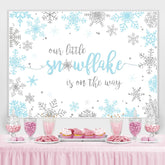 Lofaris Our Litter Snowflake Is On The Way Baby Shower Backdrop